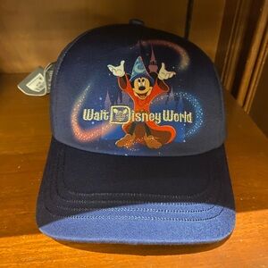 Disney Walt Disney World Navy Sorcerer Mickey Trucker Hat
